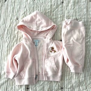 3 Month Baby Girl Ralph Lauren Polo Sweatsuit Matching Set Pink